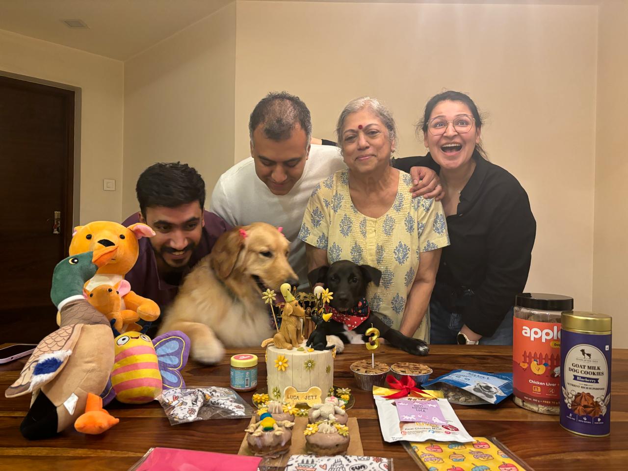 The happy Pet Gobbles family with their pets