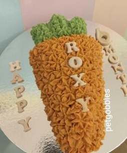 Roxy's carrot-shaped celebration cake