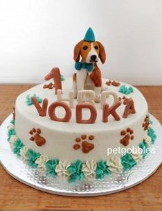 Vodka's first birthday beagle cake